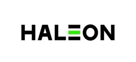 Haleon logo featuring bold black text and a green accent line.